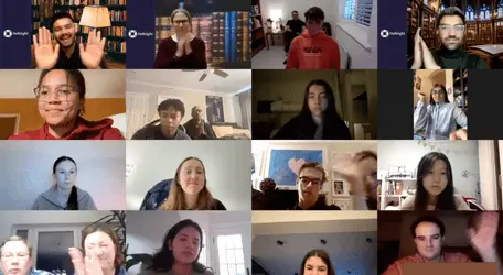 Screenshot of a Zoom call with OxBright Interns