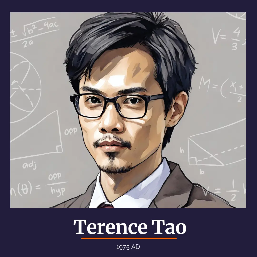 Illustrated portrait of Terence Tao (1975 AD)